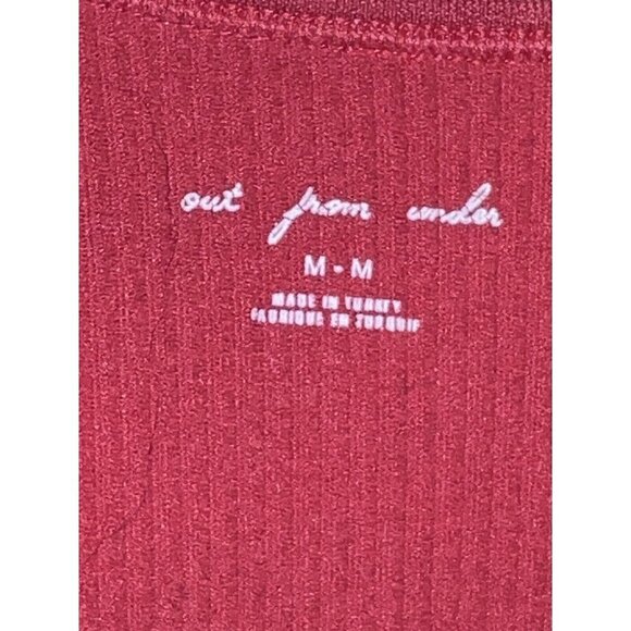 OUT FROM UNDER Coral Ribbed Snap Button Henley Long Sleeve Women’s Sz M - Picture 4 of 9